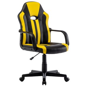 Кресло офисное RABIX "Stripe GM-202", экокожа, черное/желтое, 532510 в Сыктывкаре