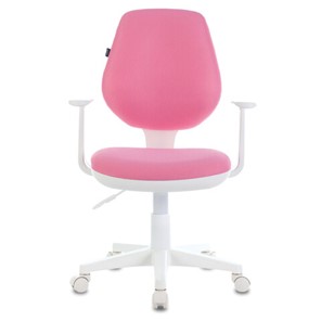 Кресло компьютерное Brabix Fancy MG-201W (с подлокотниками, пластик белый, розовое) 532409 в Сыктывкаре