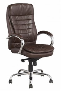Офисное кресло ДамОфис J 9031-1 экокожа /хром, коричневый в Сыктывкаре