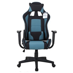 Офисное кресло Brabix GT Racer GM-100 (две подушки, ткань, черное/голубое) 531818 в Сыктывкаре