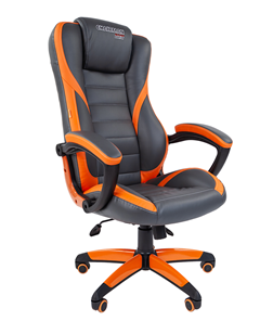 Офисное кресло CHAIRMAN GAME 22 эко кожа, серый/оранжевый в Сыктывкаре