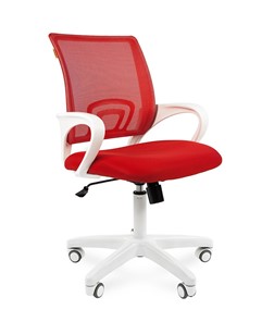 Офисное кресло CHAIRMAN 696 white, ткань, цвет красный в Сыктывкаре