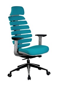 Кресло компьютерное Riva Chair SHARK (Лазурный/серый) в Сыктывкаре