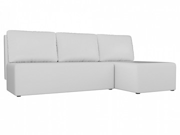 Угловой диван с оттоманкой Поло, Белый (экокожа) в Сыктывкаре