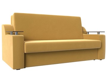 Прямой диван Сенатор Аккордеон 160, Желтый (Микровельвет) в Сыктывкаре