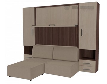 Кровать-трансформер Кровать-трансформер Smart (ШЛ+КД 1600+ШП+Пуф), 2 шкафа, без подлокотников в Сыктывкаре