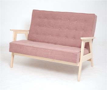 Прямой диван Ретро, двухместный (беленый дуб / RS 12 - розовый) в Сыктывкаре