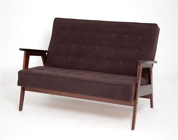 Прямой диван Ретро, двухместный (темный тон / RS32 - коричневый) в Сыктывкаре