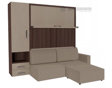 Шкаф-кровать Кровать-трансформер Smart (ШЛ+КД 1400+Пуф), шкаф левый, правый подлокотник в Сыктывкаре