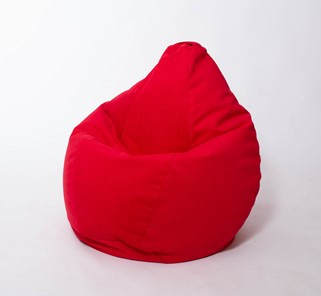 Кресло-мешок Груша большое, велюр однотон, красное в Сыктывкаре