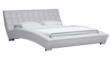 Кровать в спальню Оливия 160 арт. Марика 483 к/з (белый) с основанием в Сыктывкаре