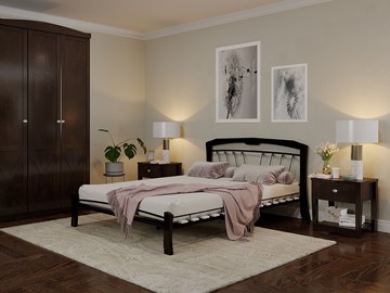 Кровать в спальню Муза 4 Лайт, 1600, черный/шоколад в Сыктывкаре