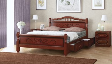 Кровать с выкатными ящиками Карина-5 (Орех) 140х200 в Сыктывкаре