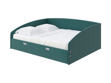 Двуспальная кровать Bono 160х200, Велюр (Forest 560 Морская волна) в Сыктывкаре