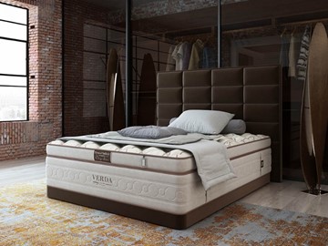 Кровать 2-спальная Chocolate Compact/Basement 180х200, Микровелюр (Manhattan Лесной каштан) в Сыктывкаре