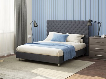Спальная кровать Proson Paris Boxspring Standart 200х200, Рогожка (Savana Grey (серый)) в Сыктывкаре