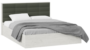 Кровать в спальню с подъемным механизмом Агата тип 1 (Дуб крафт белый, Велюр Серый) в Сыктывкаре