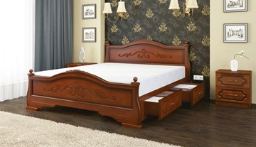 Кровать с выкатными ящиками Карина-1 (Орех) 160х200 в Сыктывкаре