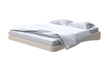 Кровать двуспальная парящая 160х200, Велюр (Ultra Песочный) в Сыктывкаре
