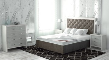 Кровать двуспальная Сарма Манхэттен 180х200 (с основанием), с высотой спинки - 140 см в Сыктывкаре