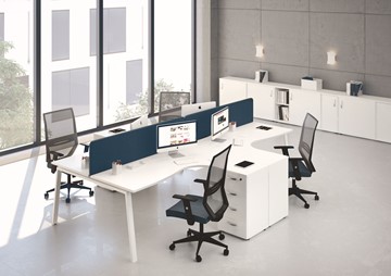 Офисный набор мебели А4 (металлокаркас TRE) белый премиум / металлокаркас белый в Сыктывкаре