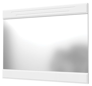 Зеркало навесное Олимп с декоративными планками (белый) в Сыктывкаре