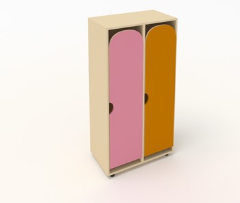 Детский распашной шкаф ШГ2 Беж+Оранжевый+Розовый в Сыктывкаре