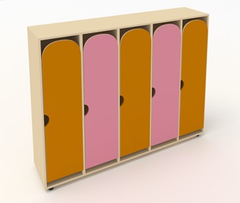 Детский шкаф распашной ШГ5У Беж+Оранжевый+Розовый в Сыктывкаре