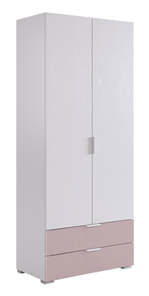 Двухдверный шкаф Зефир 108.01 (белое дерево/пудра розовая (эмаль)) в Сыктывкаре