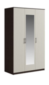 Шкаф 3 двери Genesis Светлана, с зеркалом, венге/дуб молочный в Сыктывкаре
