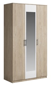 Шкаф 3 двери Genesis Светлана, с зеркалом, белый/дуб сонома в Сыктывкаре