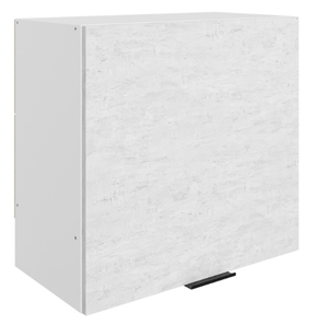 Настенный шкаф Стоун L600 Н566 (1 дв. гл.) (белый/белая скала) в Сыктывкаре