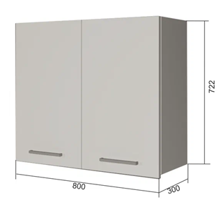 Навесной кухонный шкаф В7 80, Серый/Антрацит в Сыктывкаре