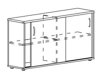 Шкаф-купе низкий Albero, для 2-х столов 60 (124,4х36,4х75,6) в Сыктывкаре