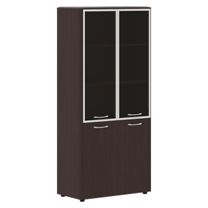 Шкаф комбинированный с дверьми в алюминиевой рамке DIONI Венге DHC 85.7  (850х430х1930) в Сыктывкаре