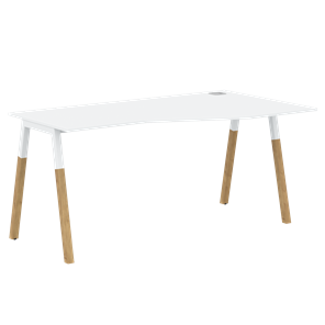 Письменный стол правый FORTA Белый-Белый-Бук  FCT 1567  (R) (1580х900(670)х733) в Сыктывкаре