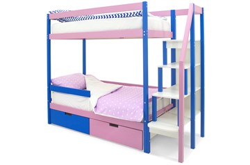 Детская двухъярусная кровать Svogen синий-лаванда в Сыктывкаре