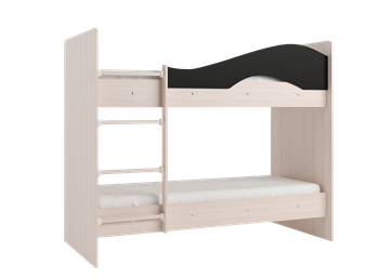Детская  двухъярусная кровать Мая с 2 ящиками на щитах, корпус Млечный дуб, фасад Венге в Сыктывкаре - предосмотр 3