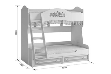 Двухэтажная кровать Алиса (1974х1404х1765) в Сыктывкаре - предосмотр 4