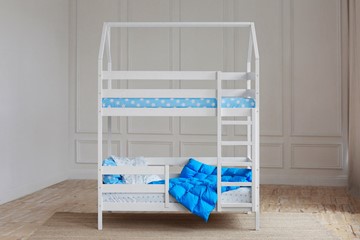 Двухъярусная кровать Домик, цвет белый в Сыктывкаре