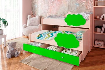 Двухэтажная детская кровать Соник 1.6 с ящиком, Лайм в Сыктывкаре