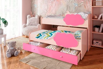 Детская двухэтажная кровать Соник 1.6 с ящиком, Розовый в Сыктывкаре