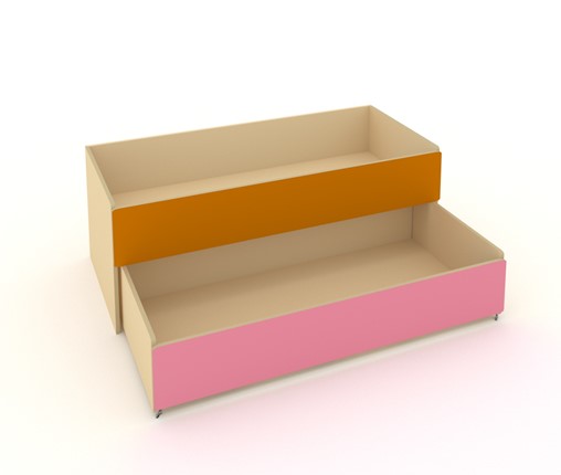 Кровать в детскую 2-х уровневая КД-2, Беж + Оранжевый + Розовый в Сыктывкаре - изображение