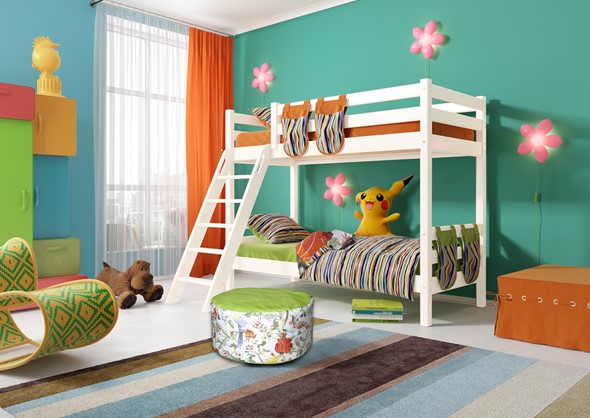 Детская кровать двухъярусная Соня, Вариант 10 Белый в Сыктывкаре - изображение