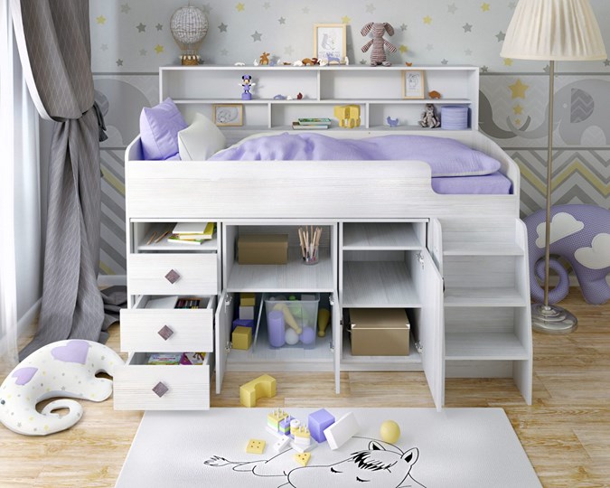Кровать-чердак Малыш-5, цвет Винтерберг в Сыктывкаре - изображение 3
