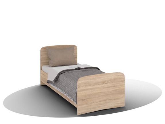 Детская кровать ВЕГА Кровать Кр-08 900 с плоским основанием (Сонома) в Сыктывкаре - изображение
