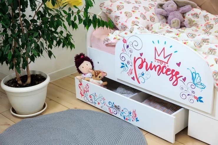 Односпальная детская кровать Эльза с бортиком, Розовый (латы) в Сыктывкаре - изображение 2
