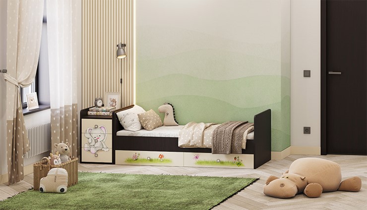 Детская кровать Фея 1100 Зайчонок Венге-бежевый в Сыктывкаре - изображение 5