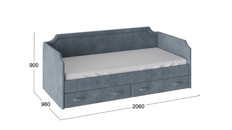 Подростковая кровать Кантри Тип 1, ТД-308.12.02 (Замша синяя) в Сыктывкаре - изображение 2