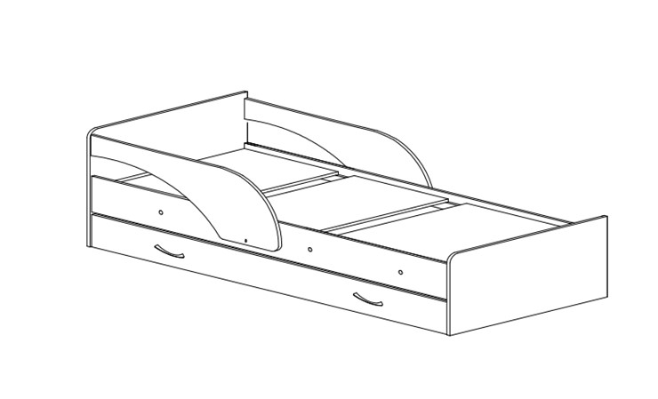 Кровать с бортиками Максимка, цвет Млечный дуб в Сыктывкаре - изображение 1